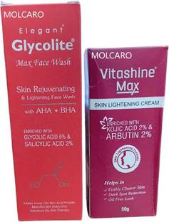 MOLCARO GLYCOLITE MAX FACE WASH AND VITASHINE MAX CREAM COMBO Face Wash