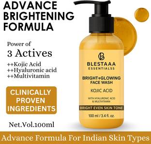 blestaaa essentialss Kojic Acid with Hyaluronic Acid & Multivitamin For Dark Spots, Blemishes & Pigmentation  Face Wash