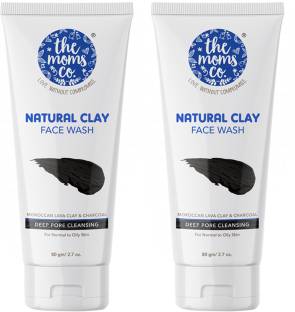 The Moms Co. Natural Clay Facewash |Natural Detox with Moroccan Clay,Charcoal & Multani Mitti Face Wash