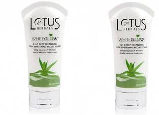 LOTUS White Glow 3 In 1 Deep Cleansing Skin Whitening Facial Foam  Face Wash