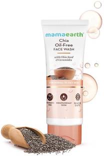 Mamaearth Chia Oil-Free Facewash with Chia Seed & Ceramides for Normal to Oily Skin | Co-Created with Dermats | Strengthens Skin's Natural Barrier | Oil Free Formula | Cleanses Deeply | Fragrance & Soap Free Face Wash
