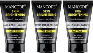 MANCODE Skin Brightening face wash with Vitamin C + Alpha Arbutin help to improve skin tone, anti ageing and prevents hyperpigmentation men pack of 3 Face Wash