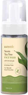 AURAVEDIC Foaming Face wash for Acne and pimples with Tea tree oil for Acne Prone Skin. Face Wash