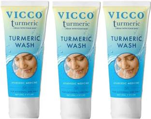 VICCO Turmeric  Removes Pimples & Blackheads For Acne Prone Skin (70g) Pack of 3 Face Wash