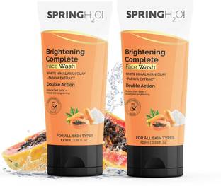 SPRING H2O Brightening Complete Papaya Extract For Reduce Dark Spot& Instant Glow  Pack of 2 Face Wash