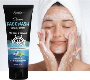 LEETEE Ocean Ice Cool Facewash for Oily Skin | Deep Pore Cleanser with Menthol | 100ml Face Wash