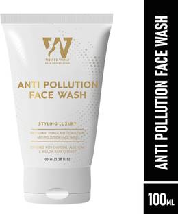 White Wolf Anti Pollution  For Men with Activated Charcoal and Aloe Vera | Increase Brightening & Oil Control Face Wash