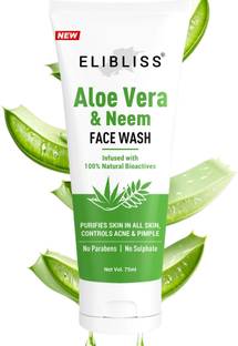 ELIBLISS Anti-Acne and Anti Pimple Neem Aloe Vera Gel  All Skin Type Face Wash