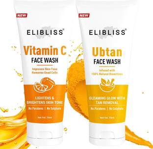 ELIBLISS Vitamin C Brighten Instant Glow + Ubtan with Turmeric & Saffron  Face Wash
