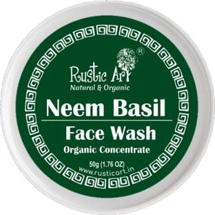 RUSTIC ART Organic Neem Basil Concentrate|Anti Acne Deep Cleansing|SLS Free Face Wash