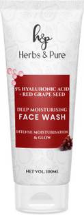 Herbs and Pure Deep Moisturising  with 5% Hyaluronic Acid and Red Grapes Face Wash