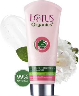 Lotus Organics+ Precious Brightening  | Clarifies & Brighten Skin | Organic White Peony Face Wash
