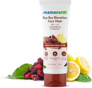 Mamaearth Bye Bye Blemishes  with Mulberry and Vitamin C for Even Skin Tone - 100 ml Gently Cleanses | Reduces Dark Spots | Brightens Skin | Reduces Pigmentation | Niacinamide Face Wash