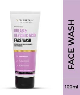 Dr. Sheth's Gulab & Glycolic Acid Facewash for Deep Cleansing & Even-toned Skin Face Wash