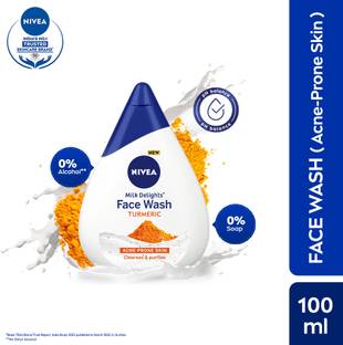 निविया मिल्क डिलाइट्स फेस वॉश टर्मरिक फॉर एक्ने-प्रोन स्किन फेस वॉश