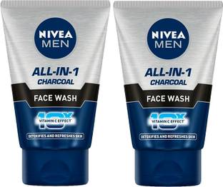 Nivea Men All In One Charcoal Combo, 10X Vitamin C Effect, Removes Excess Oil, Detox Skin Face Wash