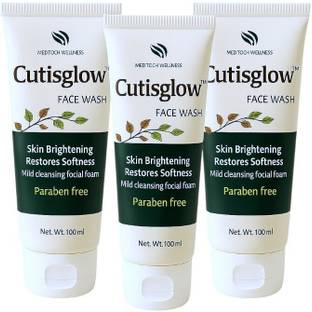 Cutisglow Skin Brightening , Fades Blemishes, Hyperpigmentation, Dark Spots, Curcuma Longifolia (Pack of 3) Face Wash