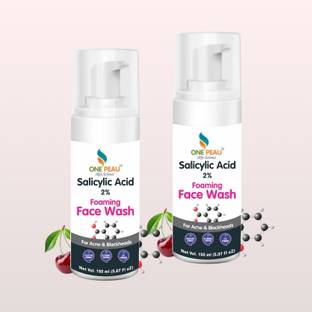 ONE PEAU 2% Salicylic Acid  Deep Cleanses Skin and Prevents Acne & Blackheads  (Pack of 2 X 150 ml) Face Wash