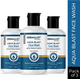 Dermalist Aqua Blast Skin Perfecting  With Niacinamide, Ceramides & Licorice Ext For Brighter, Glowing & Oil Free Skin Face Wash