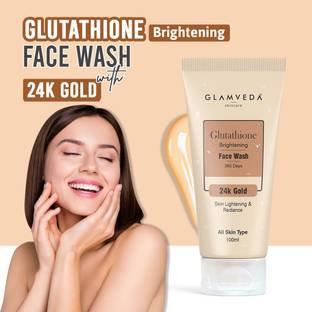 GLAMVEDA Glutathione 24 k Gold  Reduce Dark Spots & Pigmentation, Lightens skin Complexion| For All Skin types | Face Wash