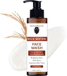 UrbanMooch Rice Water FaceWash with Niacinamide, Glass Skin Formula, For Hydrated & Even Skin Tone, Korean Skin Care Face Wash