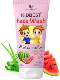 HealthBest Kidbest Face wash for Kids | Normal Skin, Sensitive Skin & Dry Skin | Tear, Paraben, SLS free | Watermelon Flavor | 100ml Face Wash