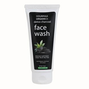 DOURMAA ORGANICS Detox Activated Charcoal Green Tea & Tea Tree Aloevera Leaf Extract Oil Control Face Wash
