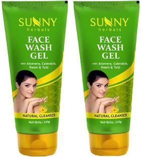 Sunny Herbals  Gel With Aloevera, Calendula, Neem & Tulsi ( Pack of 2) 110g X 2 Face Wash