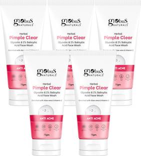 Globus Naturals Herbal Pimple Clear Glycolic & 1% Salicylic Acid , Set of 5 Face Wash