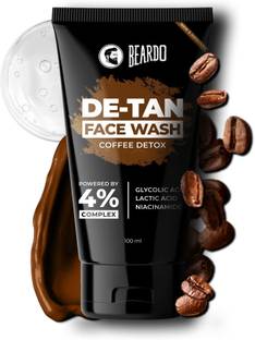BEARDO De-Tan Glycolic & Latic Acid, Niacinamide & Coffee Tan removal Exfoliates Men Face Wash