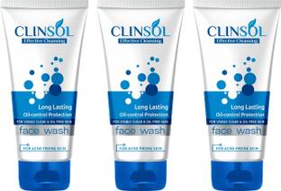 Clinsol LONG LASTING SKIN PROTECTION FACE WASH PACK OF 3 Face Wash