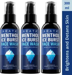 ARATA Menthol Ice Burst with 1% Salicylic Acid | Fights Pimples & Acne| All Skin Types Face wash Face Wash