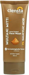 Clensta Multani Mitti  with 1% Salicylic Acid for clear skin | For Men & Women Face Wash