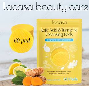 LACASA BEAUTY CARE LACASA kojic acid and turmeric cleansing pads-AXZ 60 pcs Face Wash