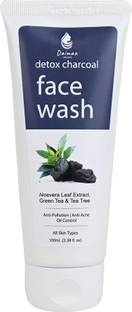 Daimaa Organics Detox Charcoal Aloevera Leaf Extract, Green Tea & Tea Tree Anti Acne Oil Control Face Wash