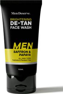 Men Deserve Skin Brightening  for Men | TAN Removal  for Men with Saffron and Papaya Face Wash
