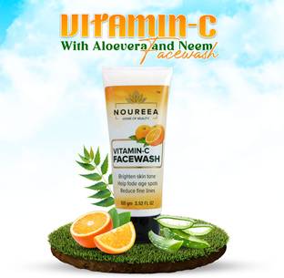 noureea Vitamin C Facewash with Turmeric, Neem & Aloe Vera Extract For Bighting Skin Tone, All Types Of Skin  Face Wash