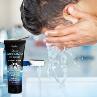 LEETEE Ocean Ice Cool Facewash for Men & Women | Deep Cleansing with Menthol | 100ml Face Wash