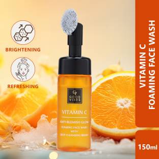 GOOD VIBES Vitamin C Anti-Blemish Glow Foaming  With Deep Cleansing Brush Face Wash