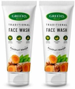 GREENS CONCEPT | Traditional Kasthuri manjal  - To Enhance Skin Tone, Daily Use 120ml (Pack of 2)  Face Wash