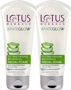 LOTUS Herbals WHITEGLOW 3 in 1 Deep Cleansing Skin Whitening Facial Foam Face Wash