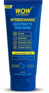 WOW SKIN SCIENCE HydroCharge™ Electrolyte | With ElectroDew™ Tech | Boosts Hydration by Up to 200% | Refreshing Gel Cleanser | Face Wash