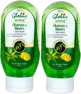ग्लोबस एलो वेरा एंड नीम तुलसी फेस वॉश पैक ऑफ 2 फेस वॉश