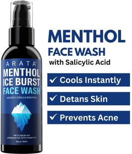ARATA Menthol Ice Burst with 1% Salicylic Acid | Treats Acne & Pimples | All Skin Types Face wash Face Wash