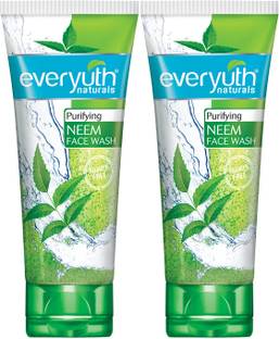 Everyuth Naturals veryuth Naturals Purifying Neem |Antibacterial Neem&Tea Tree Oil|Hydrated,Clear&Healthy Skin|Paraben Free|100% Soap Free|Oily,Dry,Normal,Combination&Sensitive Skin -50 G (Pack Of 2) Face Wash