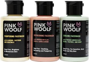Pink Woolf  COMBO Non-Foaming es | Oily Skin | Energizes Skin | 4 Pack Face Wash