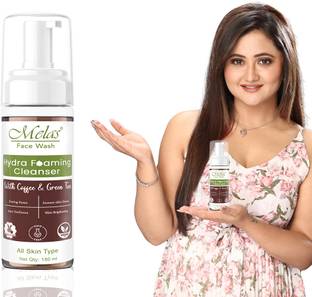 Melas Hydra Foaming Face Cleanser for Men & Women with Goodness of Coffee & Green Tea, Brightening, Anti Dullness, Unclog Pores, Instant Skin Detox  for All Skin Type Face Wash