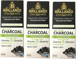 MOLCARO BRILLANZO CHARCOAL FACE WASH PACK OF 3 Face Wash