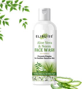 ELIBLISS Aloe Vera Neem Face wash For Oily & Pimple Prone Skin Gentle Moisturizing Face Wash