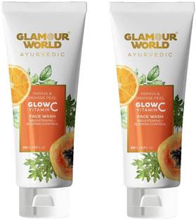 Glamour World Ayurvedic Natural  for All Skin Type with Glow Vitamin-Pack of 2 Face Wash
